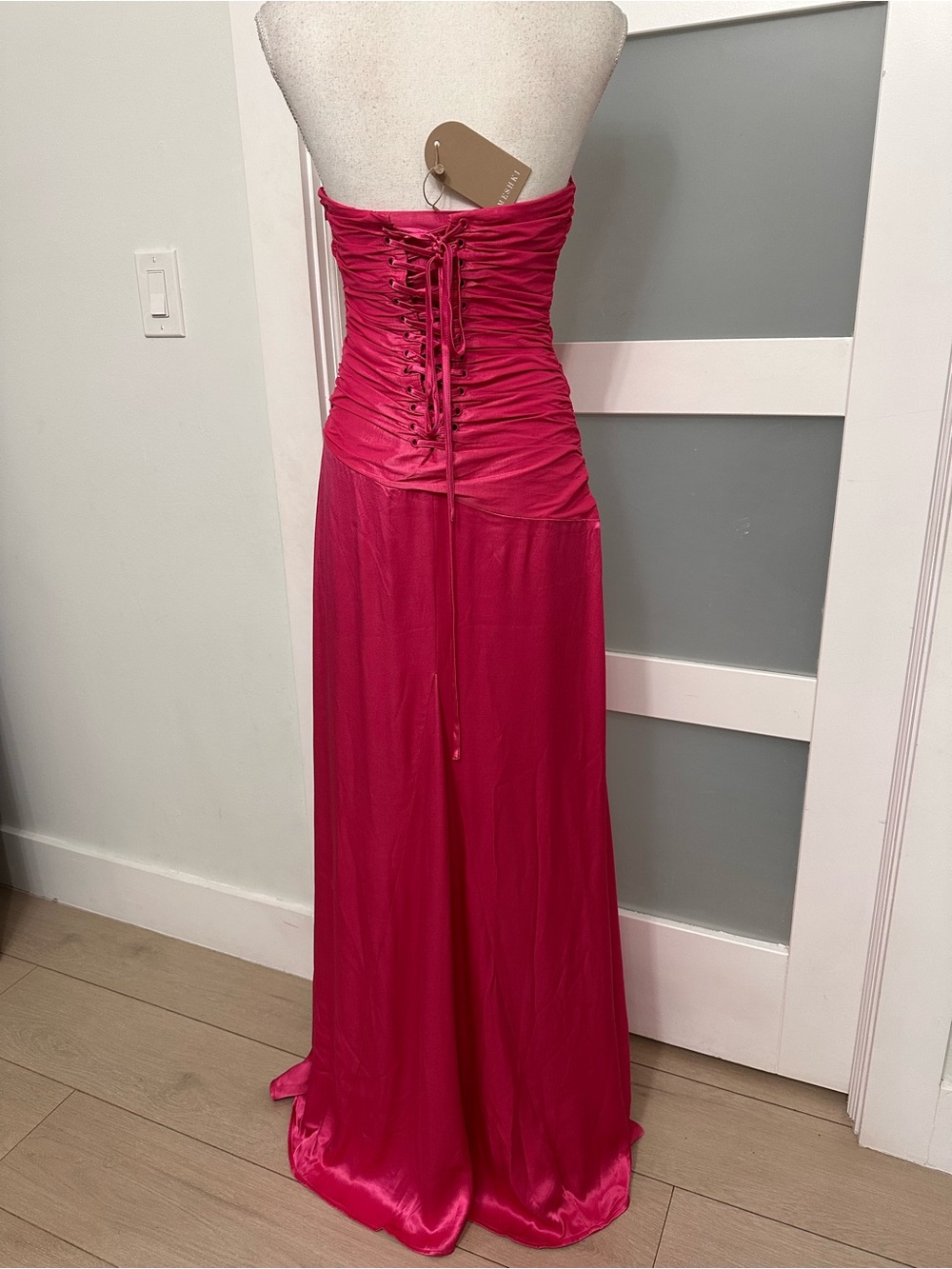 Meshki Pink Serena Strapless Taffeta Maxi Dress SZ Small Elegance Coquette NWT - Picture 9 of 9